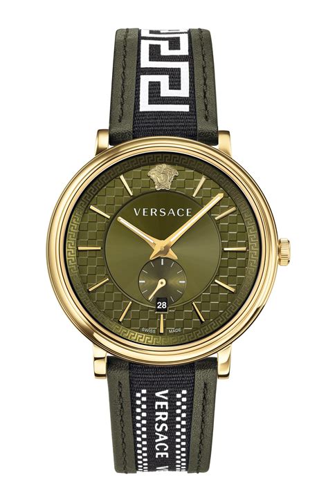 versace watch greca|versace greca leather strap.